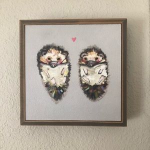 6 x 6 inch Framed Hedgehog Canvas
